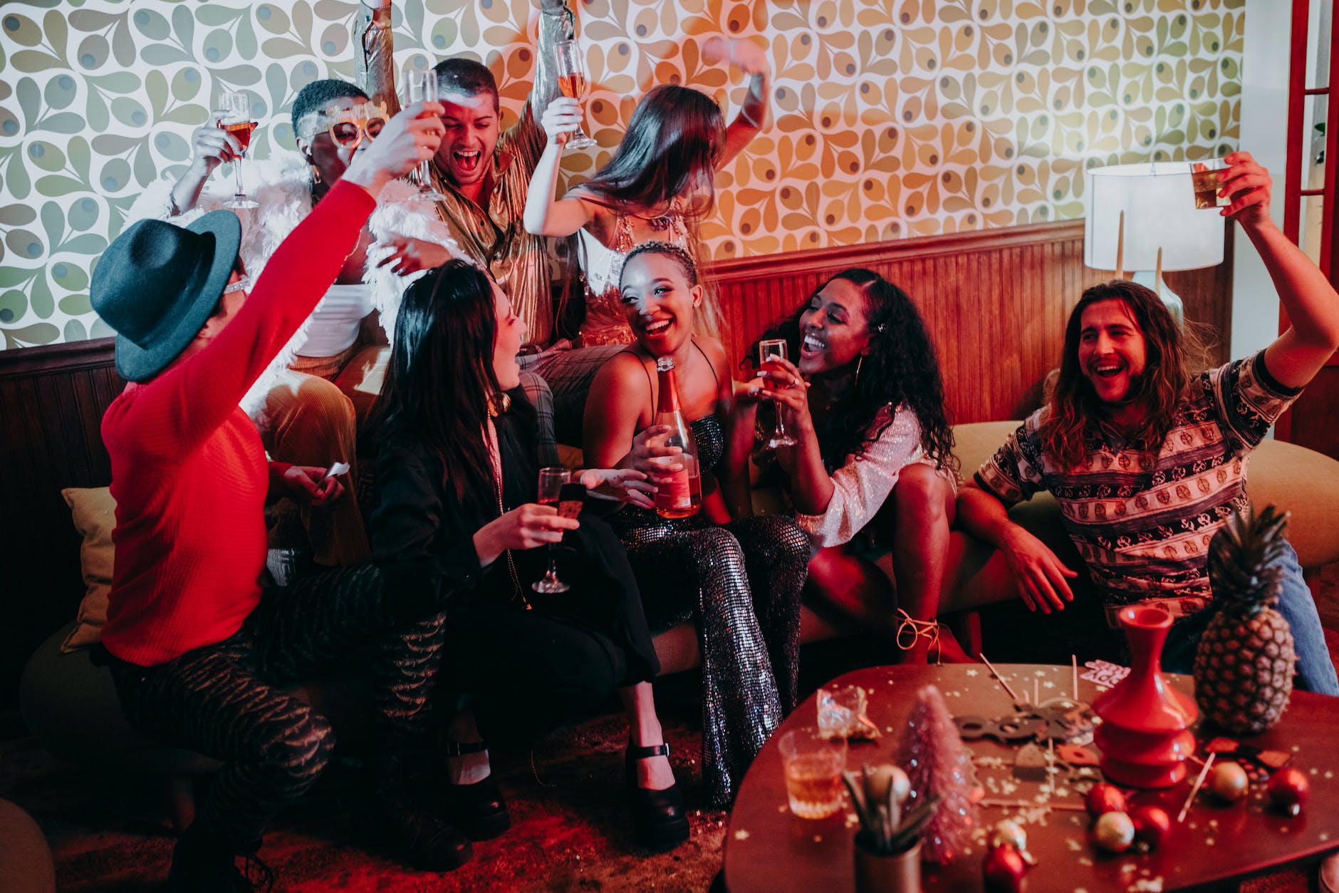 men and women having a party